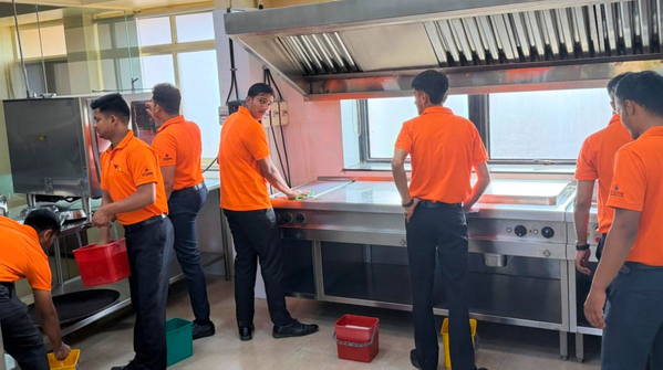 AIDA Galley Utility Training Batch - Cleaning using Three Bucket System